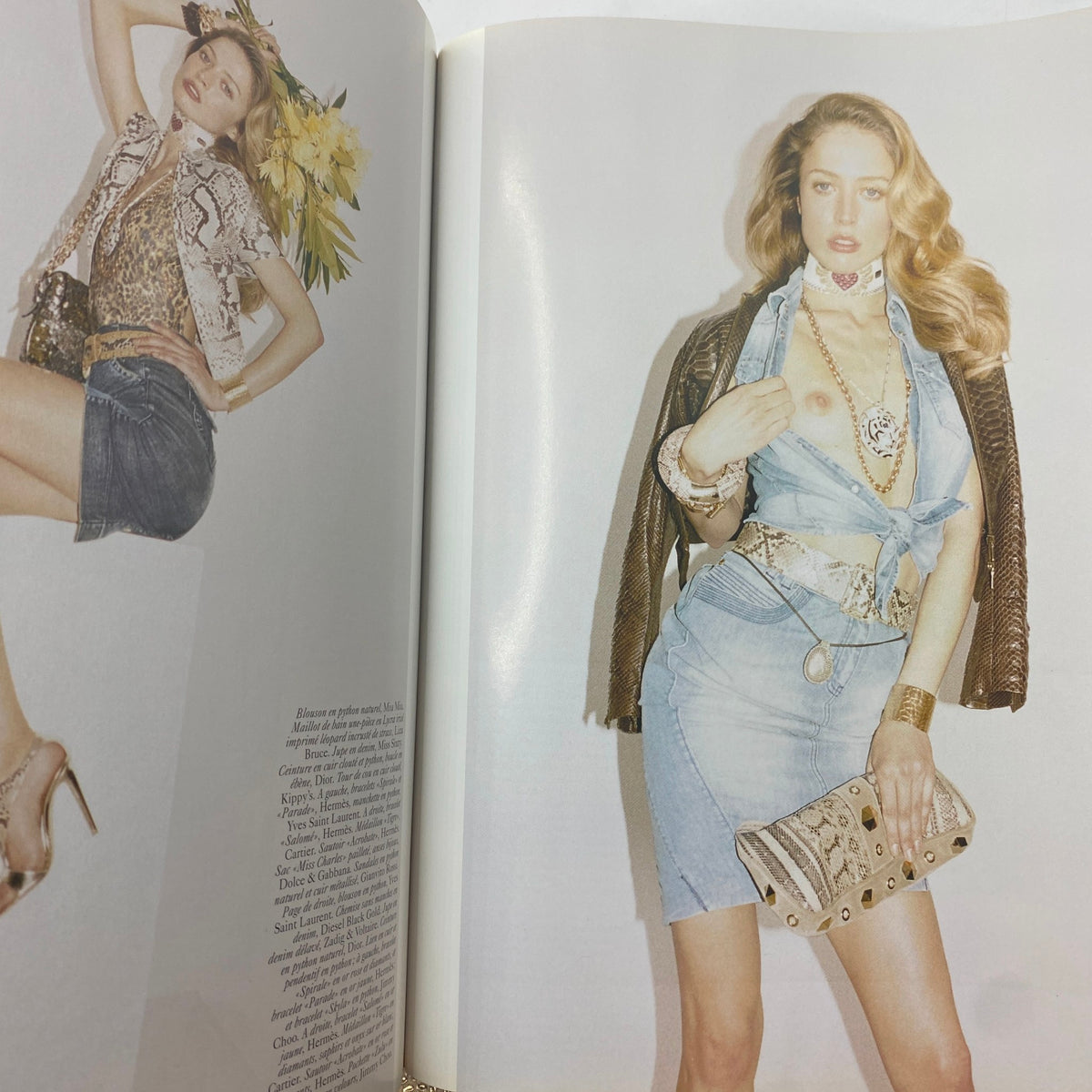An editorial spread from Vogue Paris Magazine May 2009, featuring glamorous fashion imagery of models in trendy outfits with a detailed description.