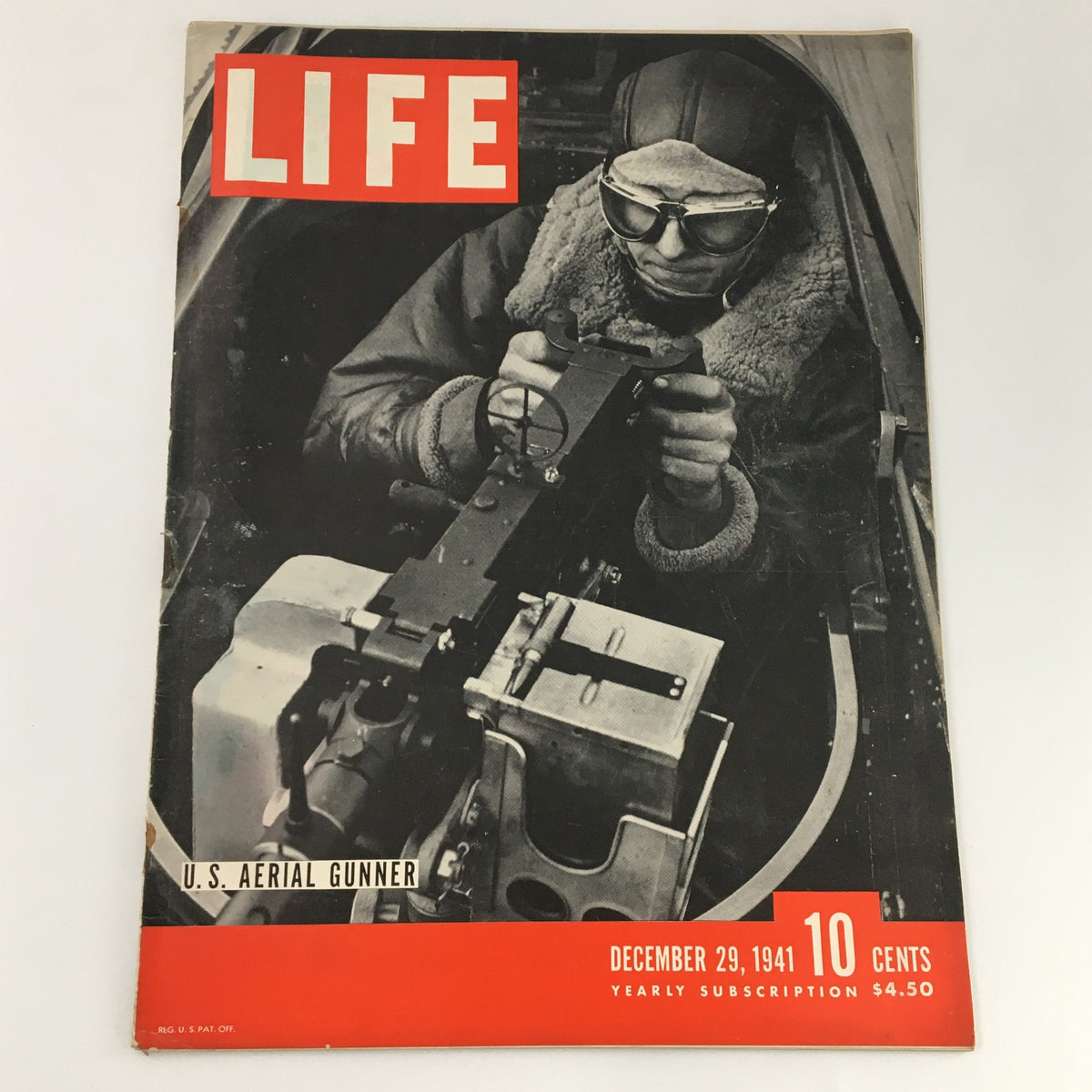 VTG Life Magazine December 29 1941, featuring a U.S. Aerial Gunner on the cover, showcasing historical military significance and vintage magazine design.
