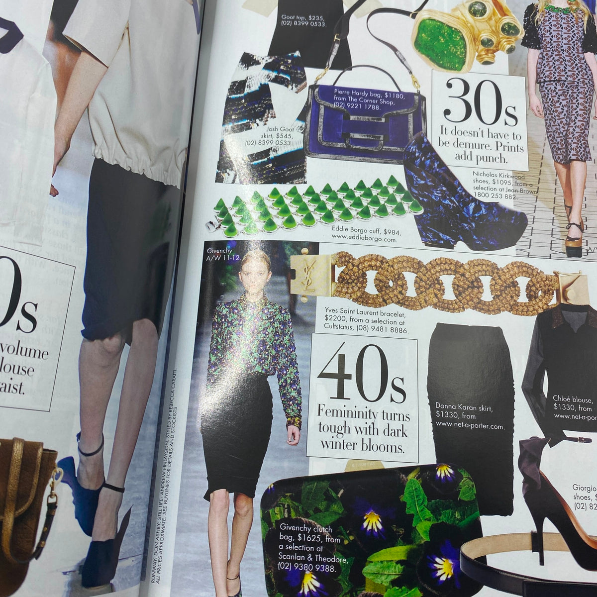 Fashion editorial page from Harper's Bazaar Australia Magazine September 2011 featuring high-end accessories and clothing styles, emphasizing current fashion trends.