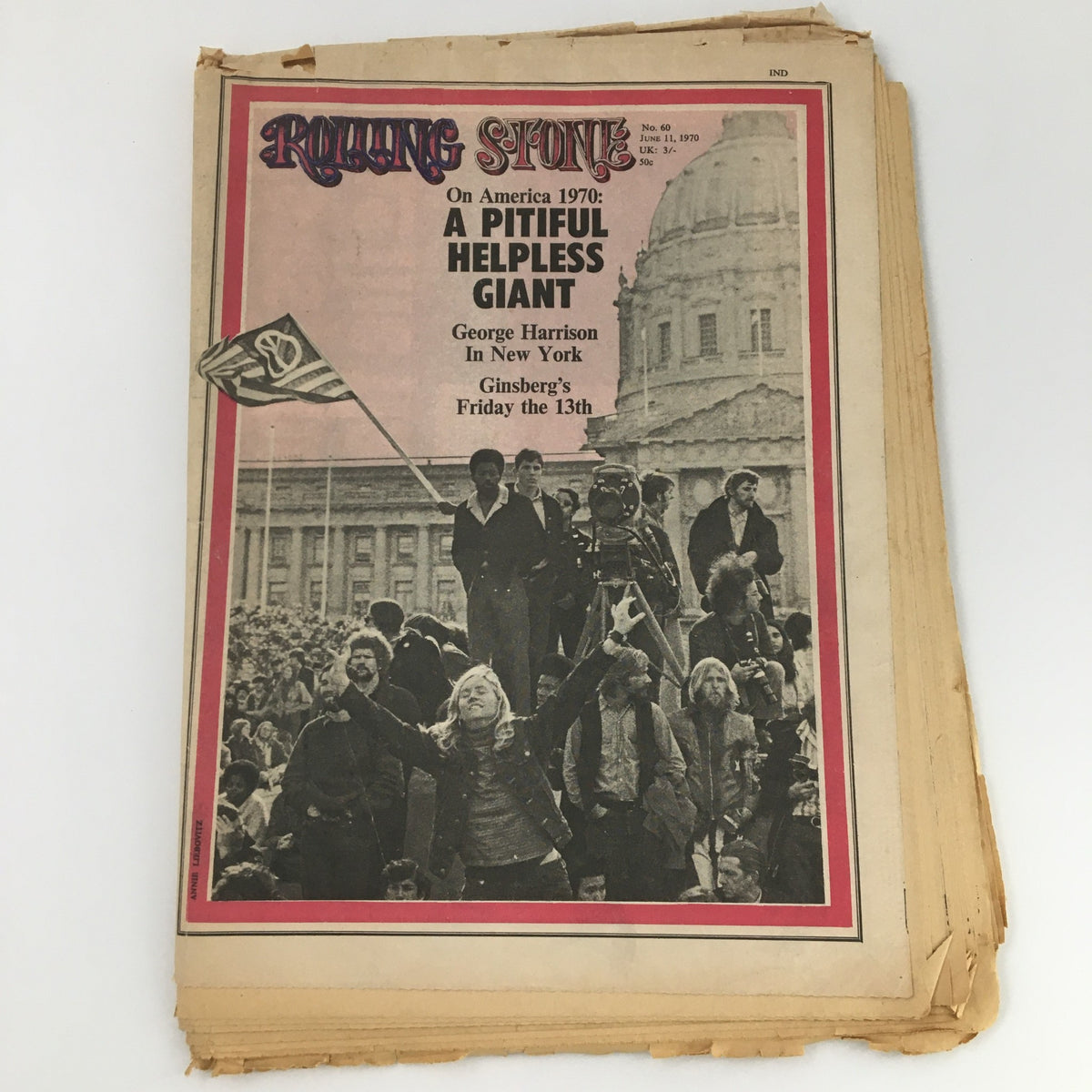 Vintage Rolling Stone Magazine June 11 1970 George Harrison in New York, Newsstand