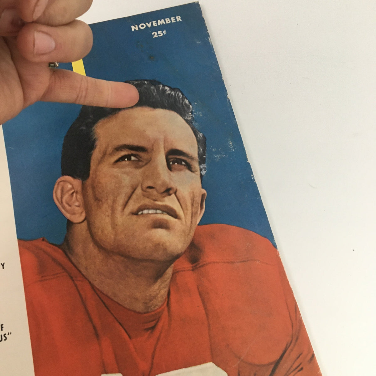 VTG Sport Magazine November 1950 featuring Harry Aganis on the cover, showcasing an iconic depiction of the Boston College star athlete.