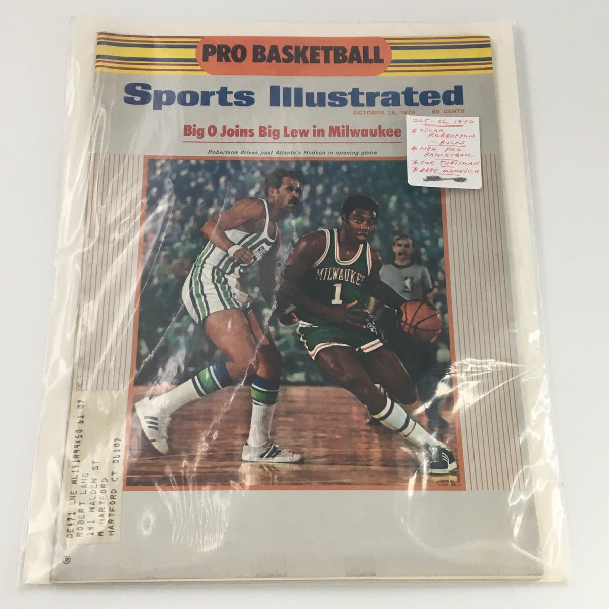 Front cover of Vintage Sports Illustrated Magazine October 26 1970 showcasing Oscar Robertson in action with additional text.