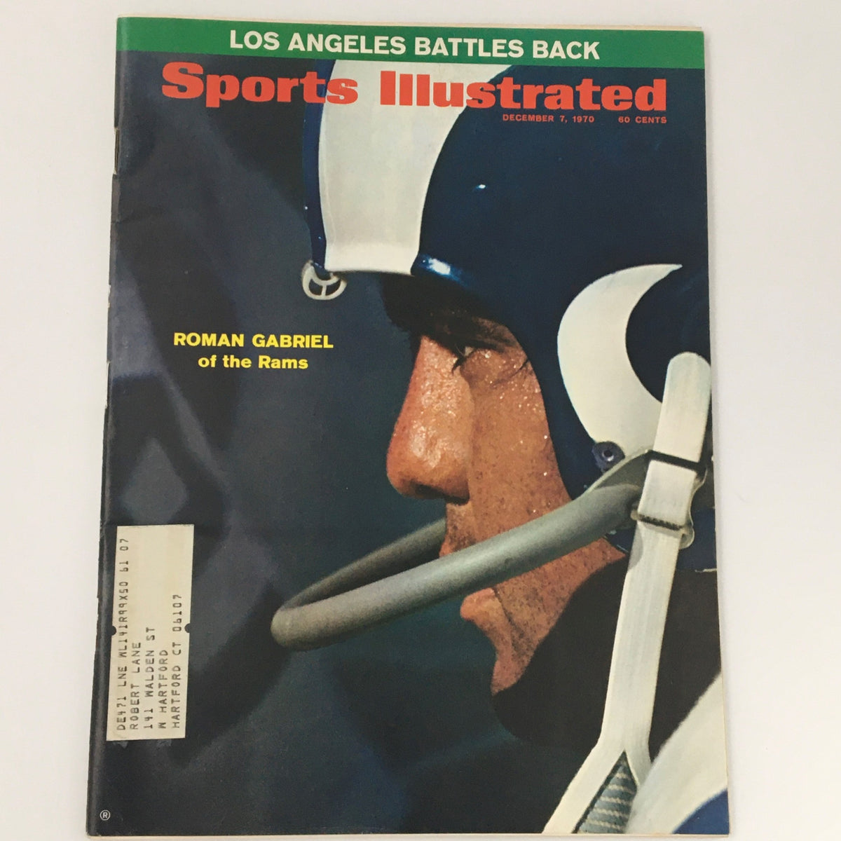 Vintage Sports Illustrated magazine cover from December 7, 1970 featuring Roman Gabriel of the Rams with a focus on football history and sports culture.
