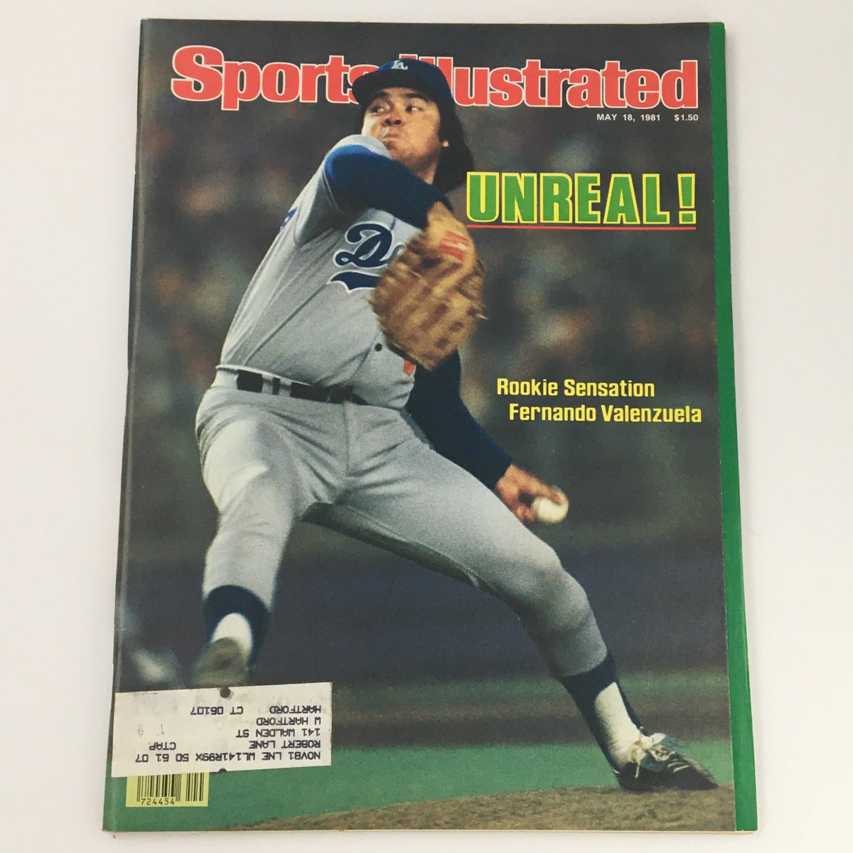 Vintage Sports Illustrated Magazine May 18 1981 featuring Fernando Valenzuela on the cover, showcasing the rookie sensation in action, capturing a pivotal moment in baseball history.