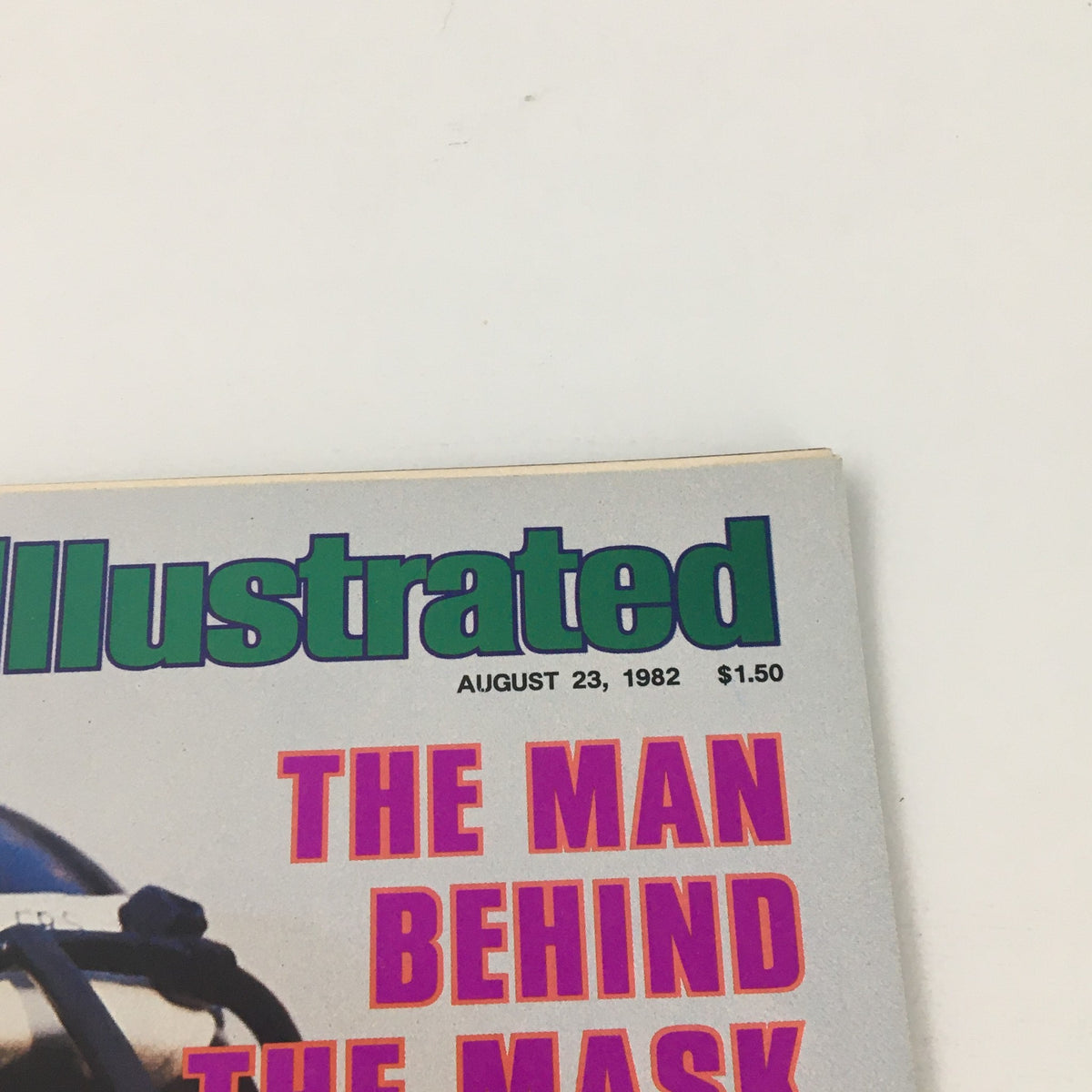 Close-up of the Vintage Sports Illustrated Magazine cover from August 23, 1982 with the title and date, highlighting Franco Harris of Pittsburgh Steelers.
