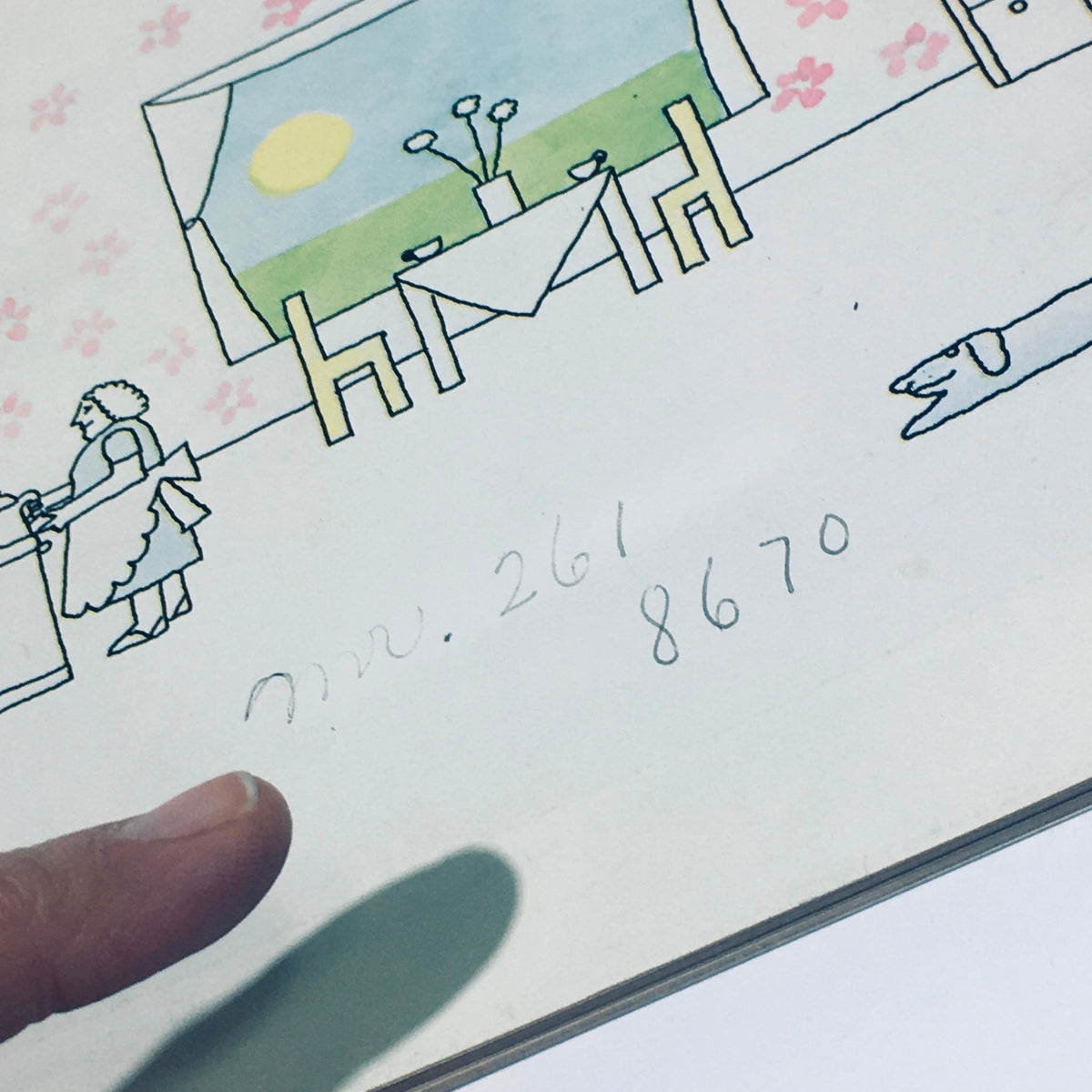 Close-up of the cover illustration from The New Yorker, April 26, 1976, showing a woman in a domestic setting and a handwritten note with numbers, highlighting the artistic details by Robert Tallon.