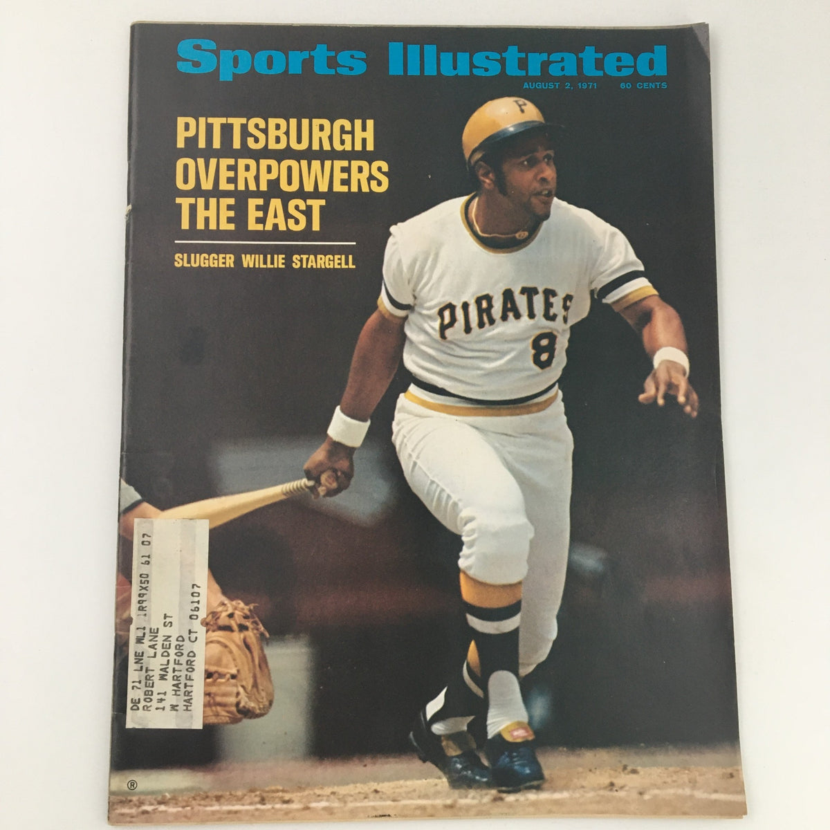 Sports Illustrated magazine cover from August 2, 1971 showcasing Pirates' slugger Willie Stargell, featuring the headline 'Pittsburgh Overpowers The East'.