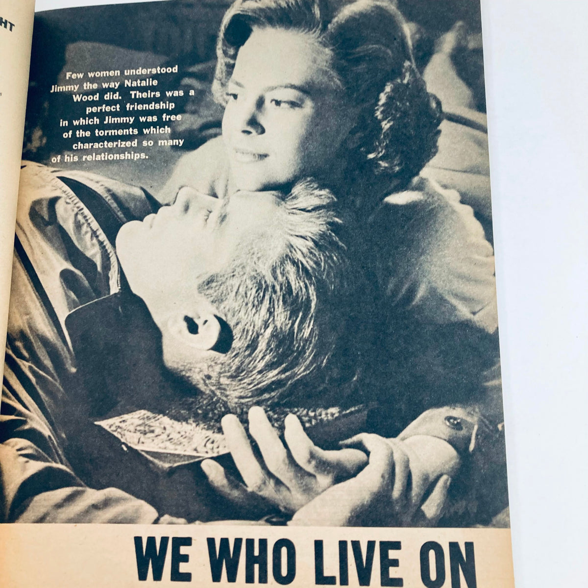 VTG 1956 James Dean Official Anniversary Book featuring a nostalgic image of James Dean with Natalie Wood, showcasing a moment of their friendship and connection.