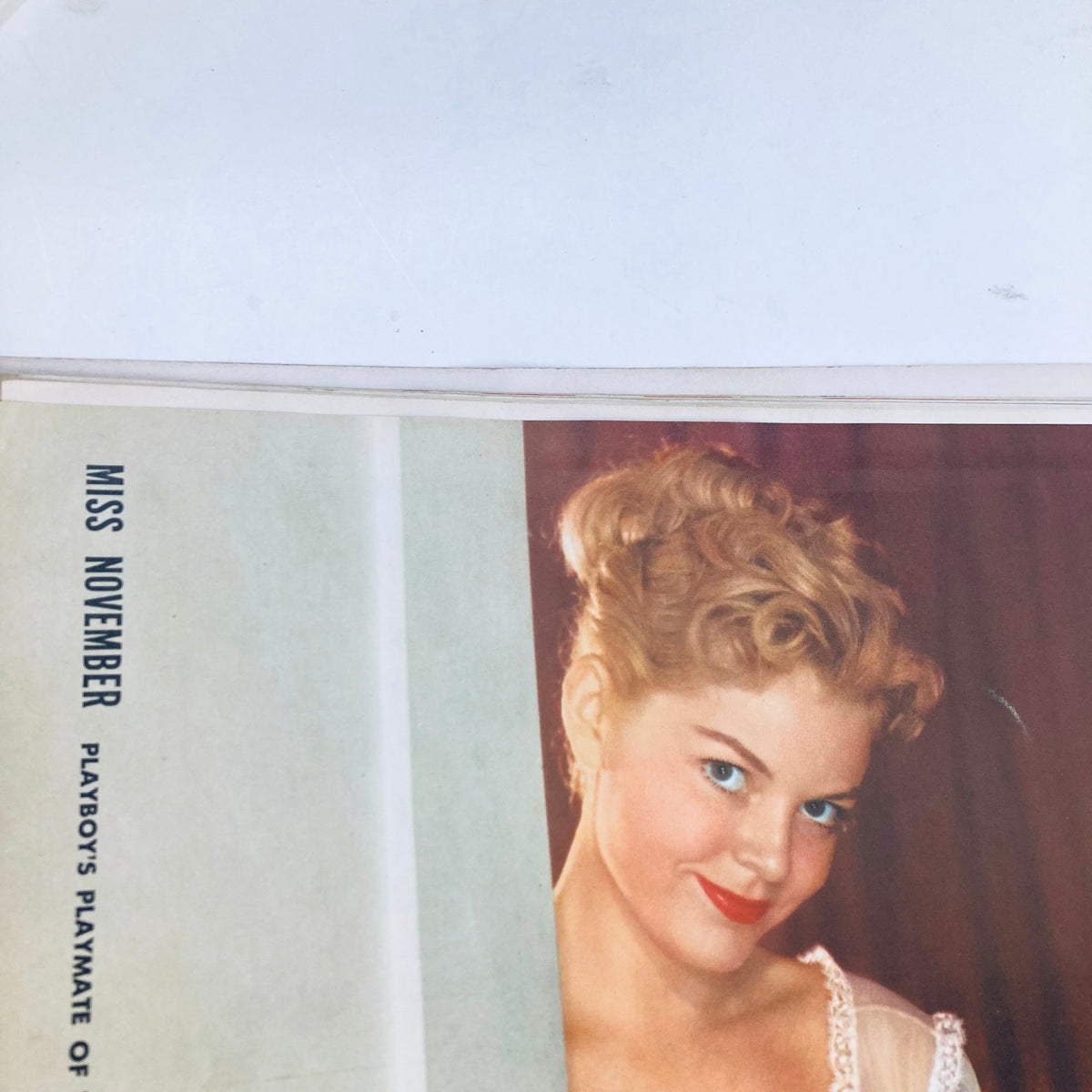 Cover of VTG Playboy Magazine November 1957 featuring Marlene Callahan as Miss November, showcasing her classic beauty and vintage pin-up art.
