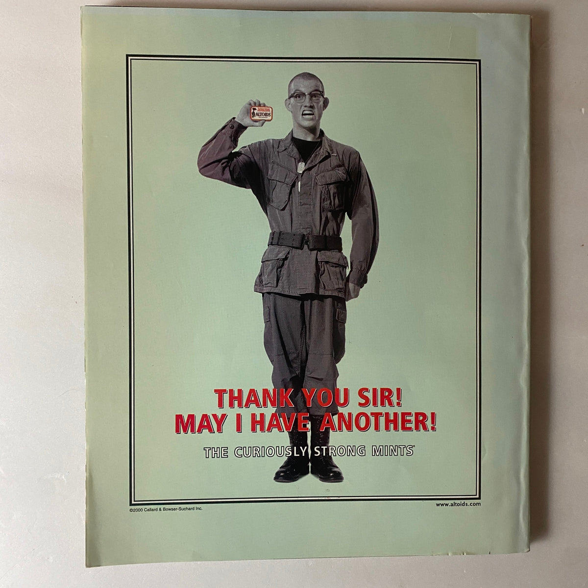 Talk Magazine September 2000 Nicole Kidman Cover includes a humorous advertisement titled 'THANK YOU SIR! MAY I HAVE ANOTHER!' for surprisingly strong mints, featuring a soldier holding a mint tin.
