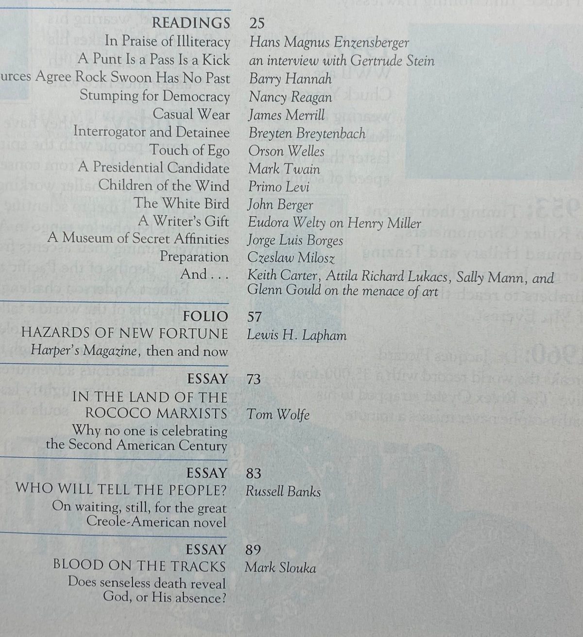 Harper's Magazine Summer 2000 Celebrating 150 Years of Literature No Label VG