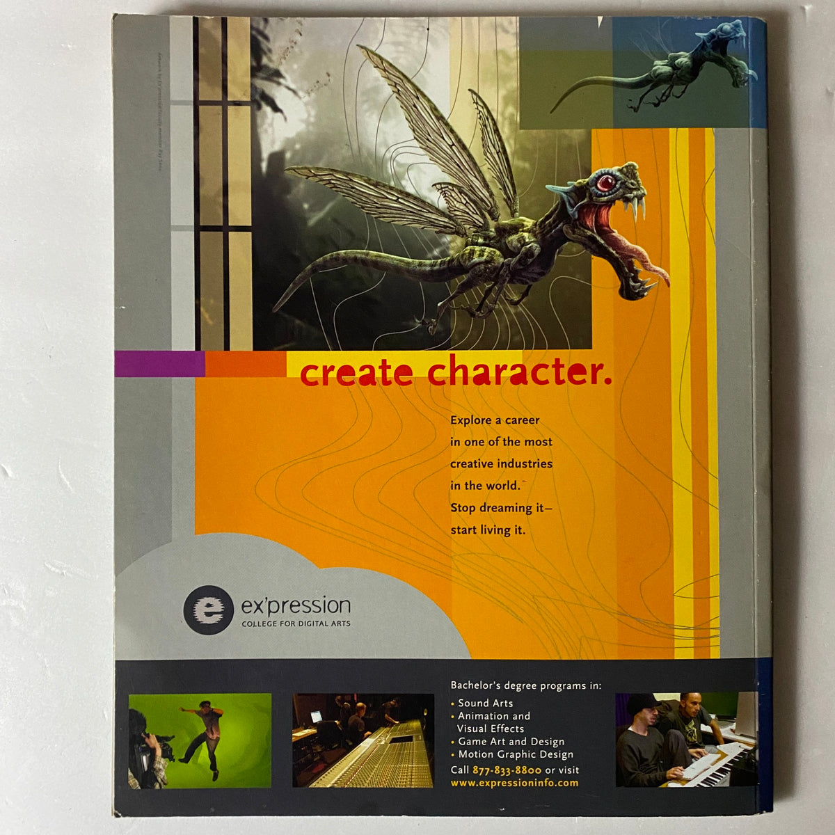 Back cover of Filter Music Magazine Spring 2007 showcasing an advertisement for Expression College for Digital Arts, highlighting creative career opportunities.