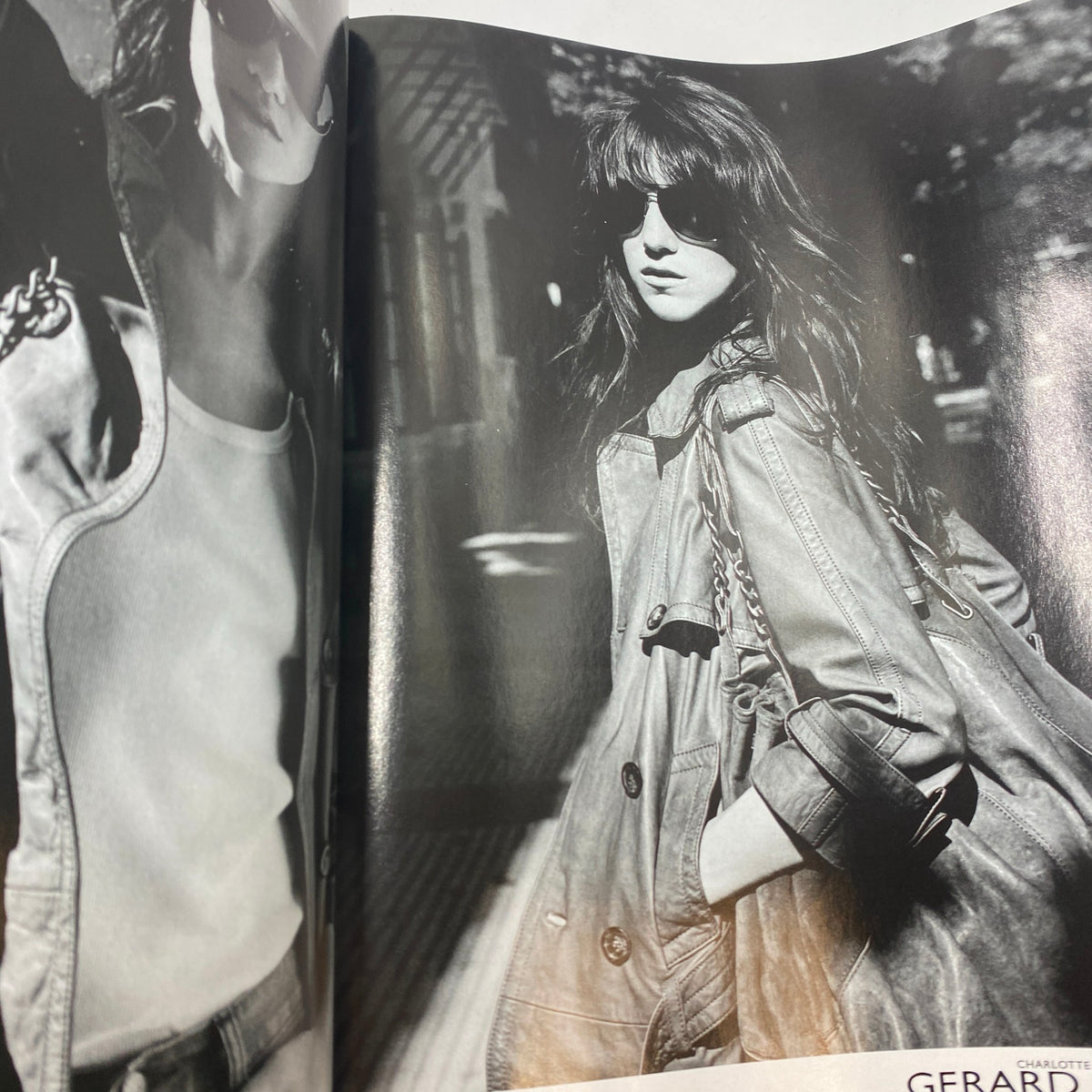 Elle UK Magazine March 2007 Gwen Stefani Cover No Label VG - A black and white image of a model in sunglasses wearing a trench coat, showcasing early 2000s fashion.