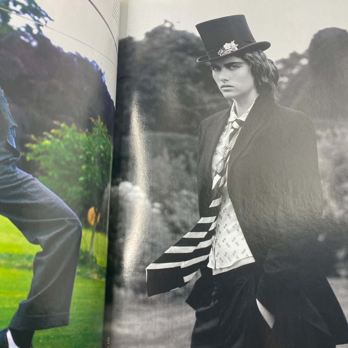 Black and white fashion photography from Elle UK Magazine November 2003, displaying unique styling and contemporary trends.
