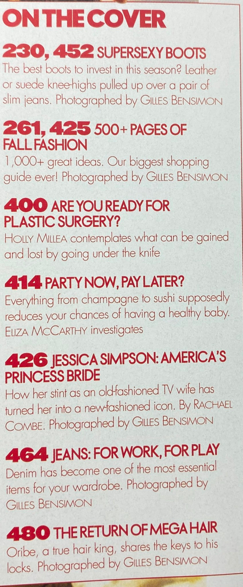 Elle Magazine September 2004 Jessica Simpson Cover VG