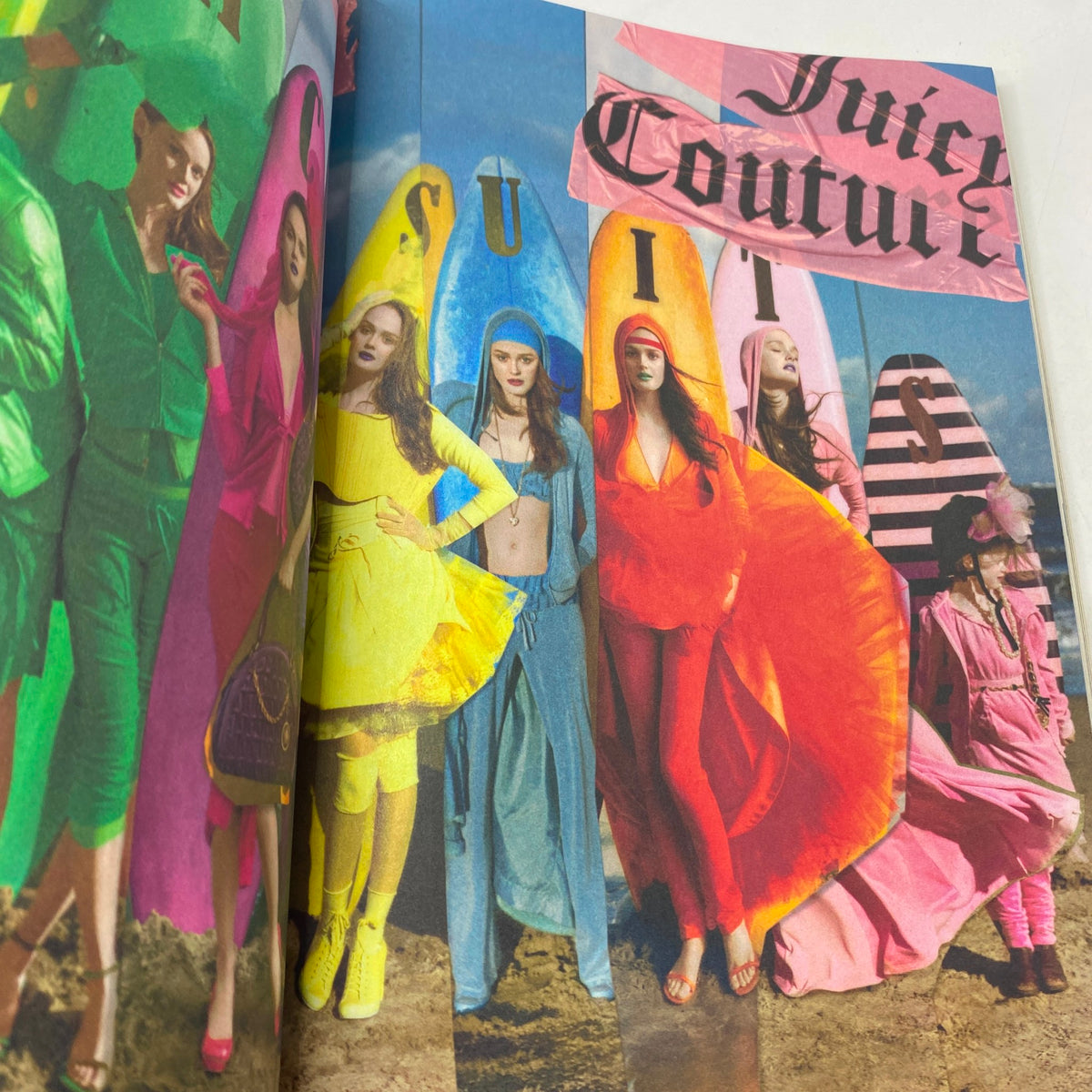 Another interior spread from Vanity Fair Magazine September 2008, displaying vibrant fashion photography with models in bold colors and styles, emphasizing contemporary trends.