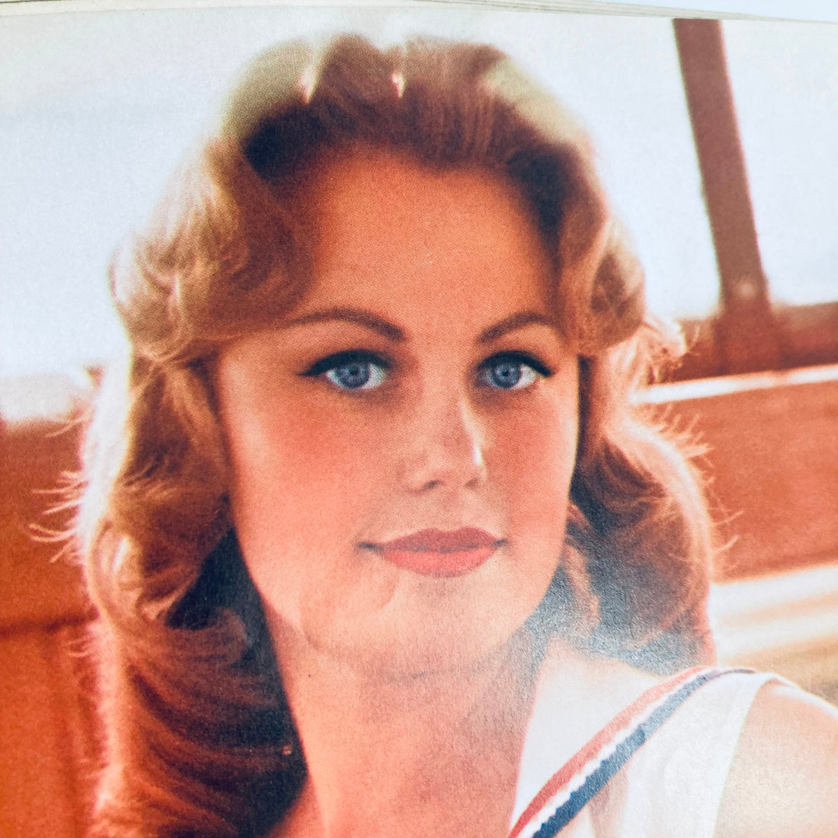 Centerfold image from the VTG Playboy Magazine July 1960, featuring Teddi Smith with glamorous styling and makeup representative of the 1960s.