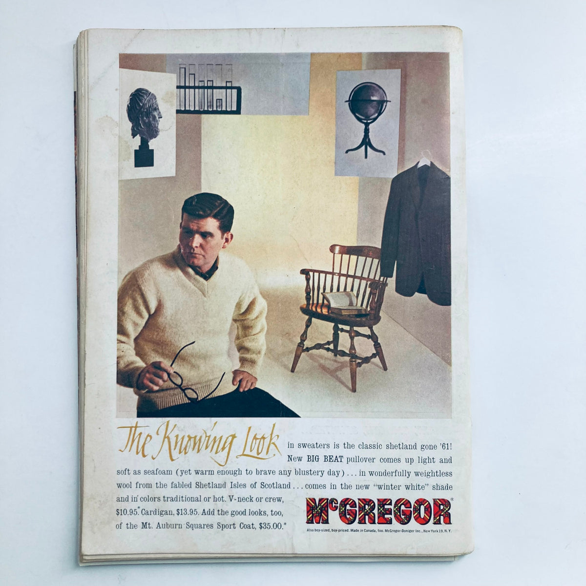 VTG Playboy Magazine October 1961 back cover displaying a classic advertisement for men's fashion, showcasing a model in a sophisticated setting.