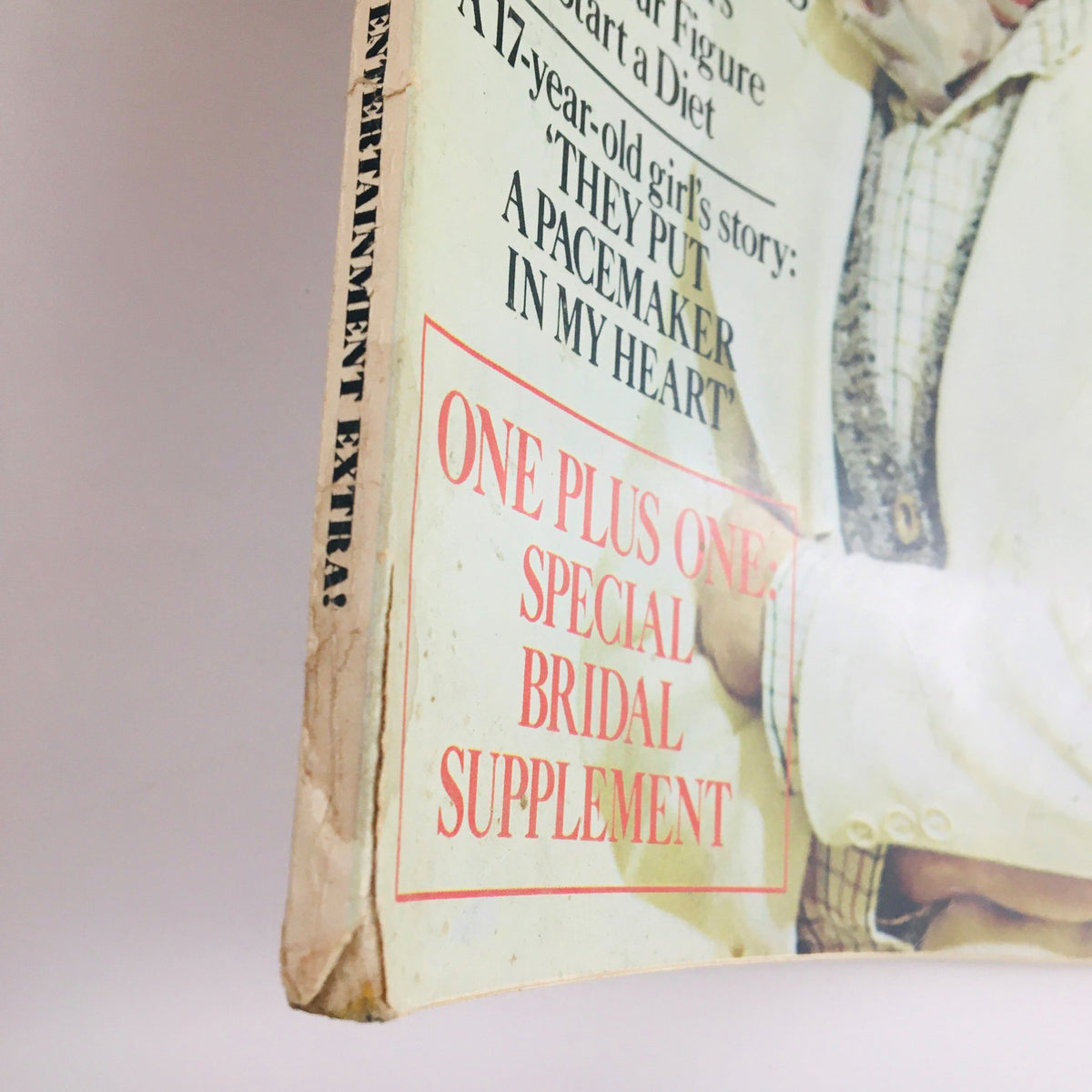 Side view of Seventeen Magazine October 1973 showing the condition and special bridal supplement feature.