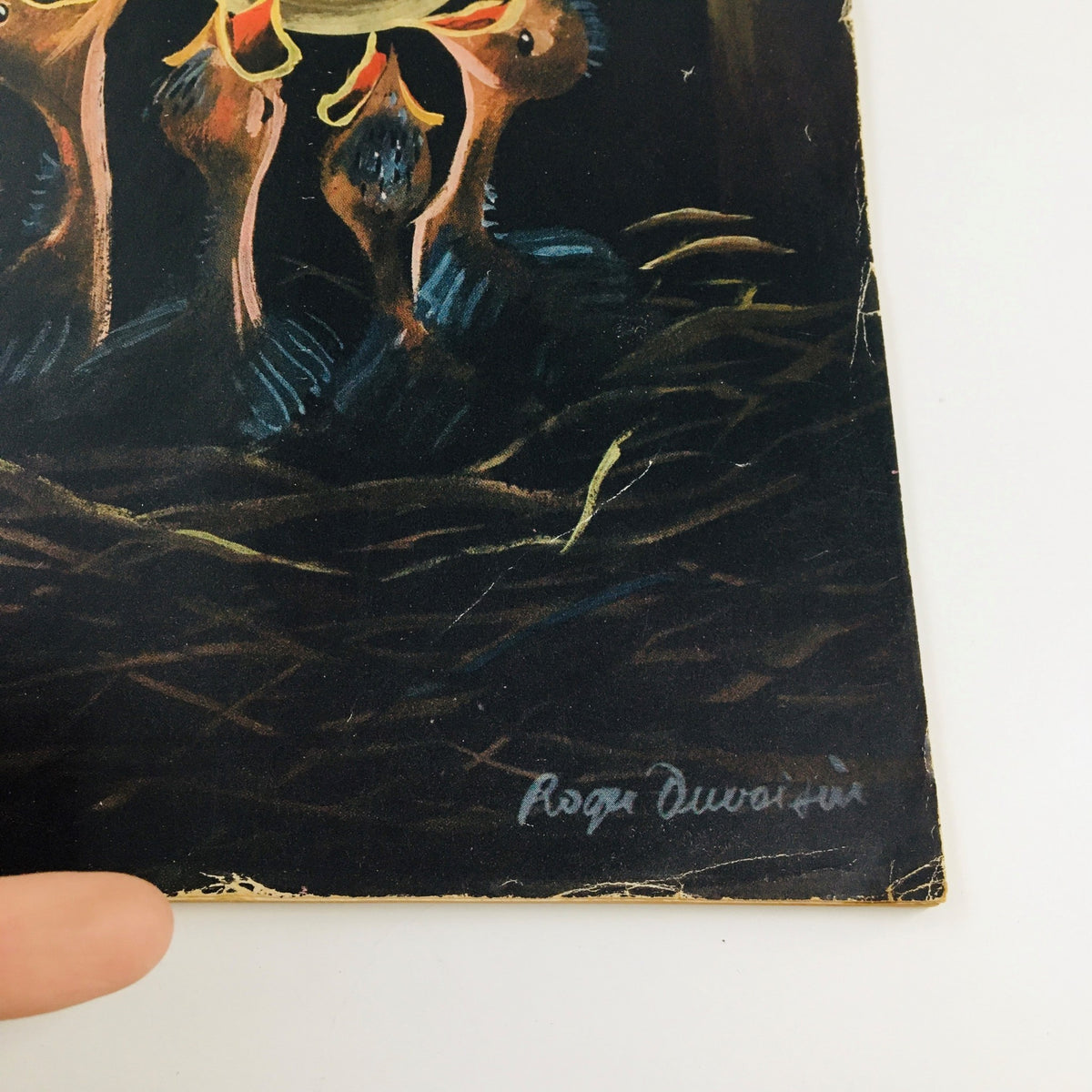 Close-up of the cover illustration from The New Yorker Magazine May 31 1952, depicting chicks in a nest and showcasing Roger Duvoisin's artwork.