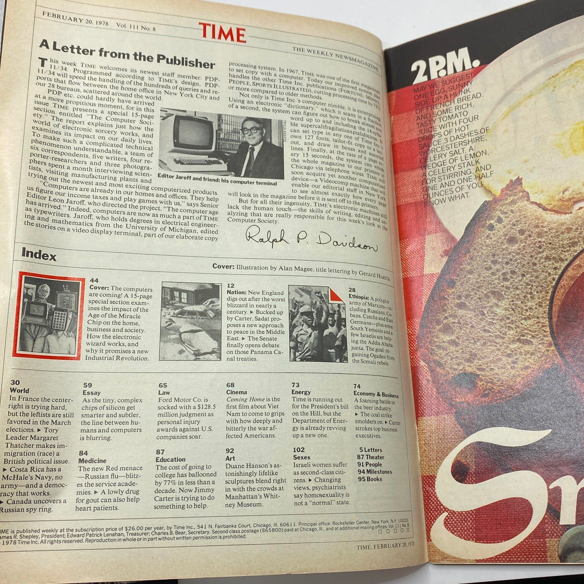 Vintage Time Magazine February 20, 1978 The Computer Society A Special Edition