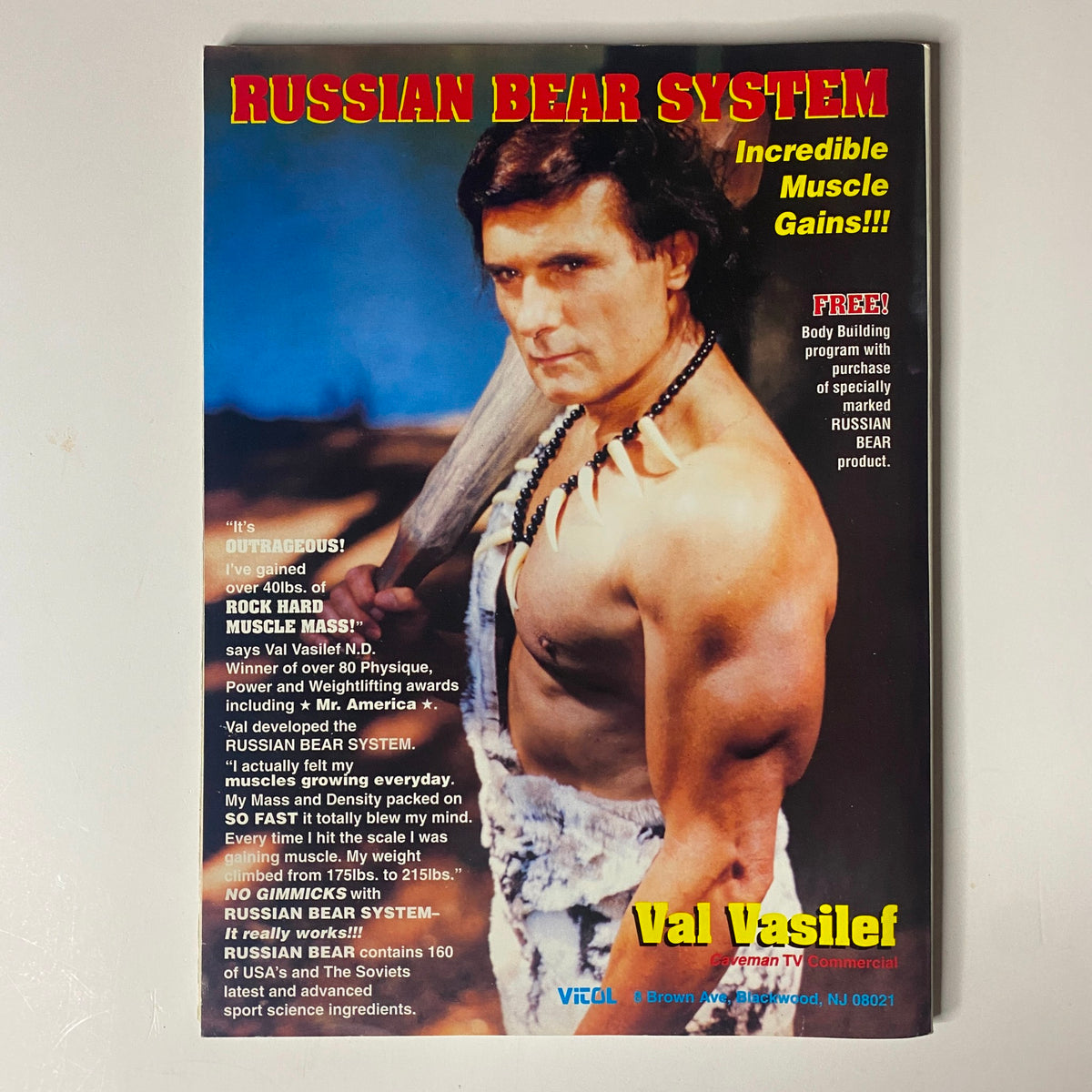 Cover of Muscular Development Magazine May 1996 featuring the Russian Bear System by Val Vasilyef, highlighting bodybuilding tips and muscle gains, promotional text included.