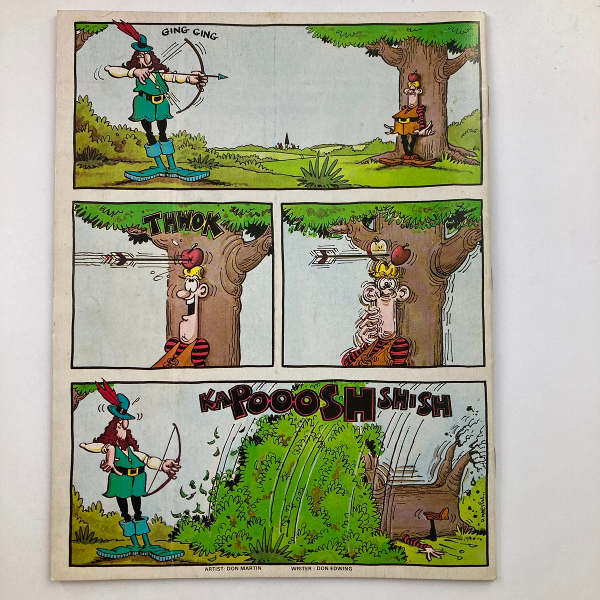 Cartoon comic panel from Mad Magazine October 1984 No. 250 illustrated by Don Martin, showcasing humorous character interactions.