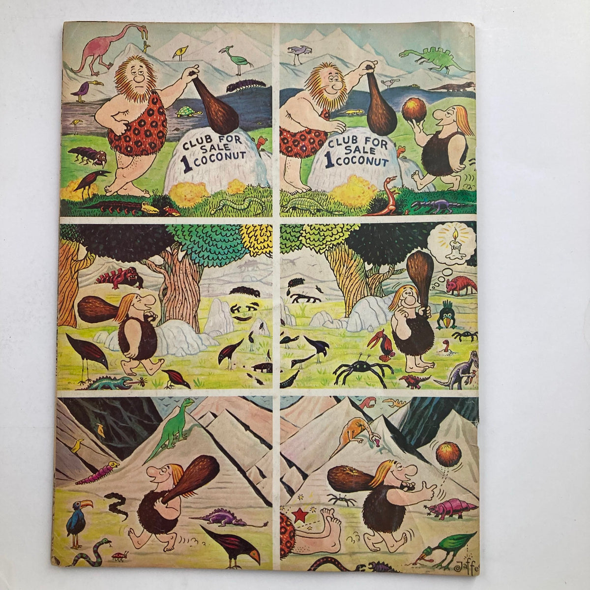 Back cover illustration of Mad Magazine December 1980 No. 219 Little Star'lings depicting a colorful cartoon with prehistoric characters and comedic elements.