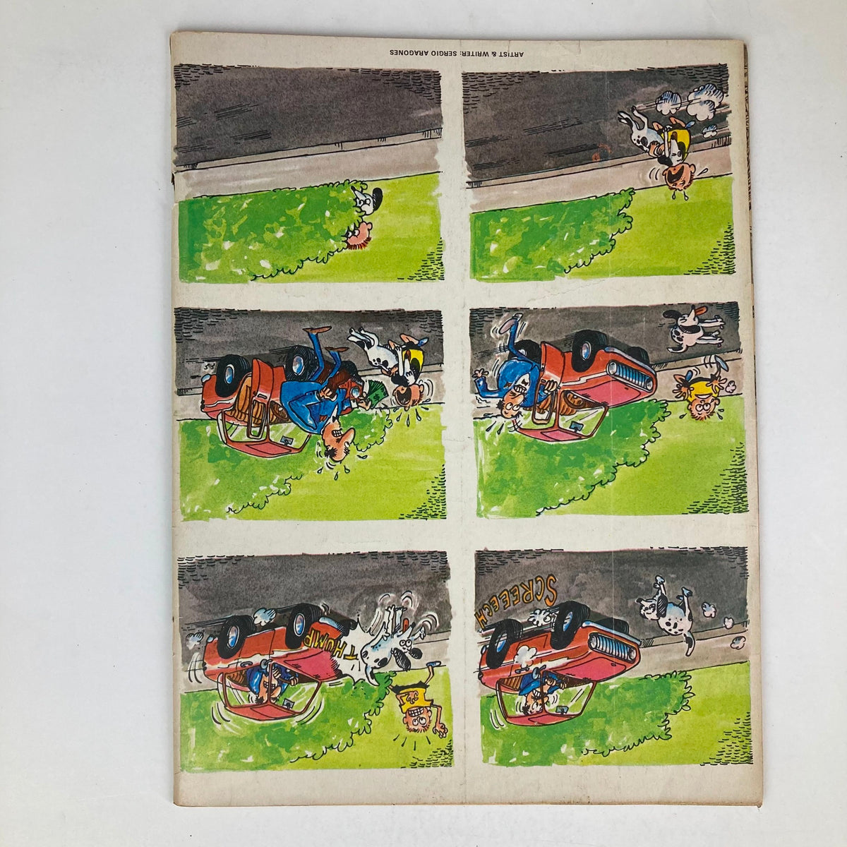 Back cover of Mad Magazine July 1981 No. 224, featuring colorful cartoon artwork with characters in humorous situations, typical of the engaging and playful content within this iconic magazine.