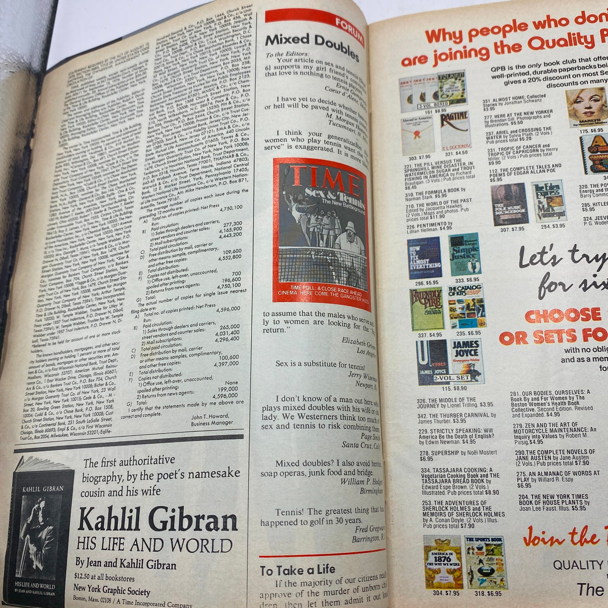 Inside view of VTG Time Magazine October 4, 1976 featuring content related to Jimmy Carter and Gerald Ford, showcasing articles and an advertisement for Polaroid cameras.