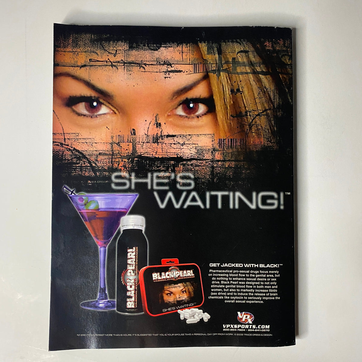 Advertisement page from Muscular Development Magazine November 2005 Vol 42 No. 11 promoting Black Pearl sports supplements with an eye-catching design.