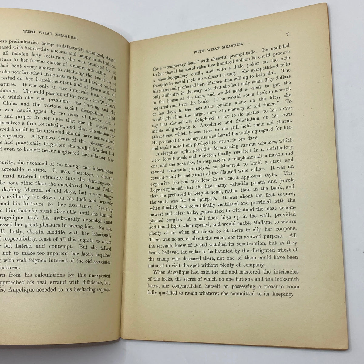 Second page of VTG The Black Cat Magazine January 1907 containing the continuation of the short story 'With What Measure.' An essential piece for early 20th-century literature enthusiasts.