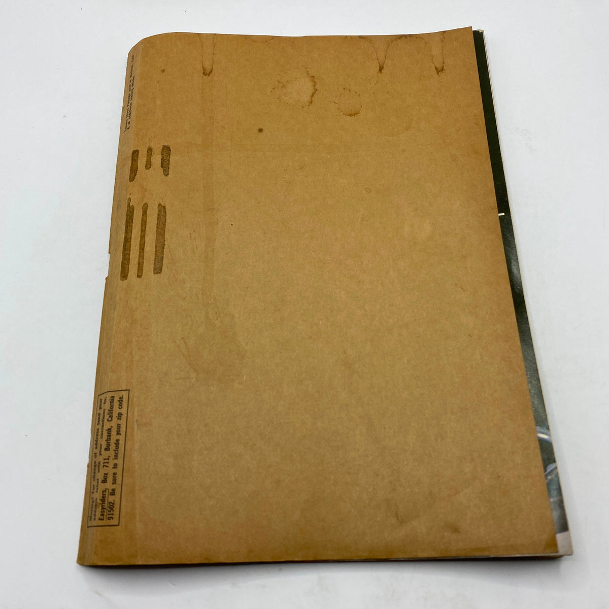 Back cover of VTG Easyriders Magazine February 1983, featuring a plain design typical of vintage magazines.