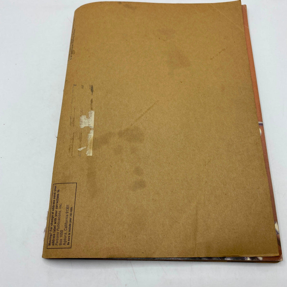 Back cover of Easyriders Magazine from September 1983, showing a plain brown cover with marks typical of vintage magazines.