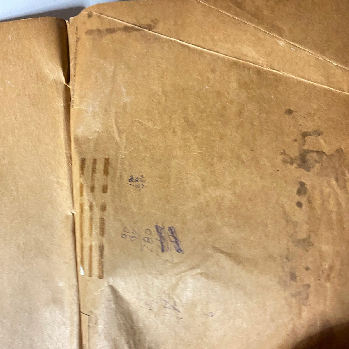 Back cover of VTG Easyriders Magazine February 1984, showcasing age-related marks on brown packaging, indicative of its vintage status.