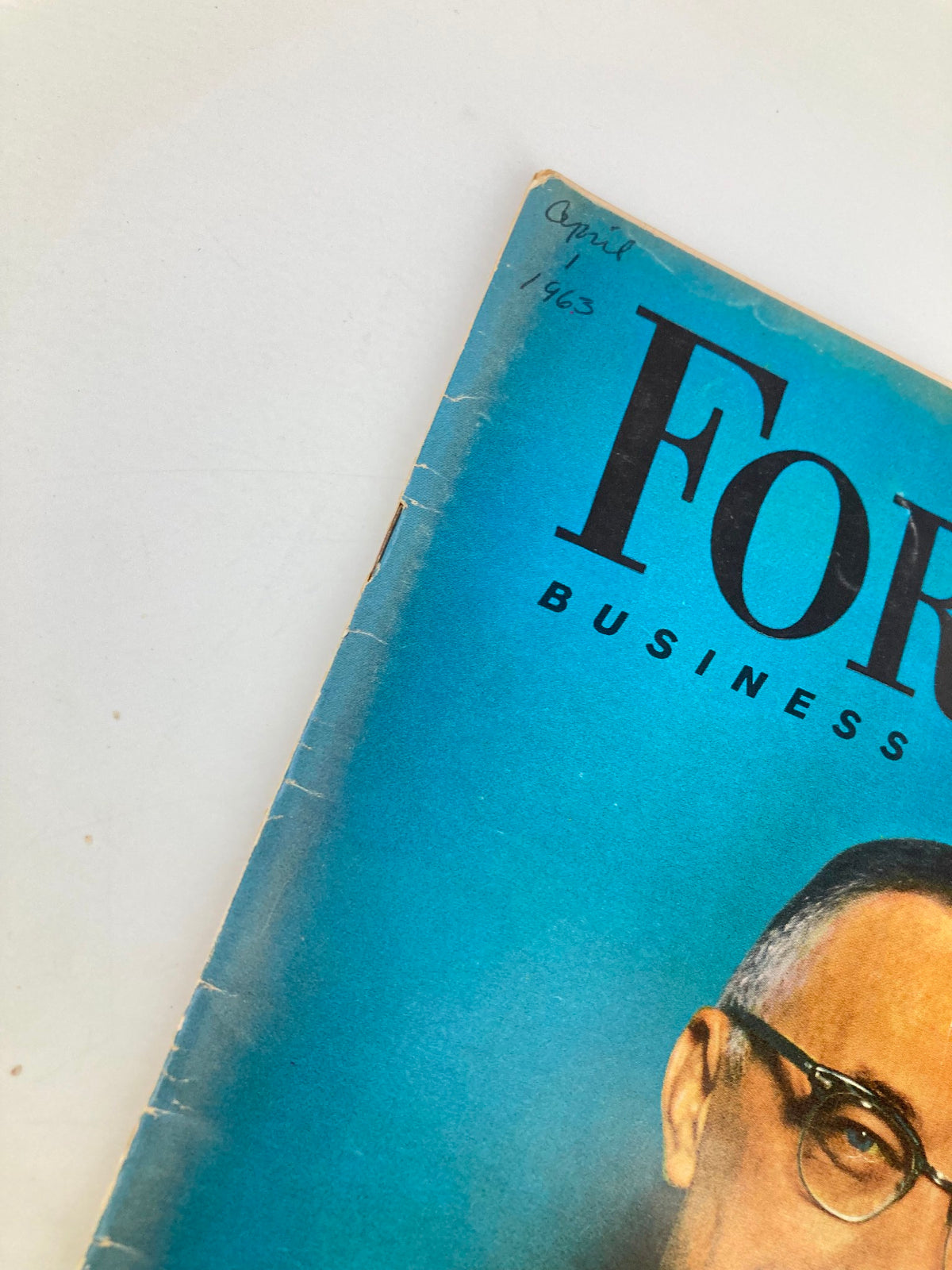 Cover of VTG Forbes Magazine April 1 1963 featuring a blue background and notable title.