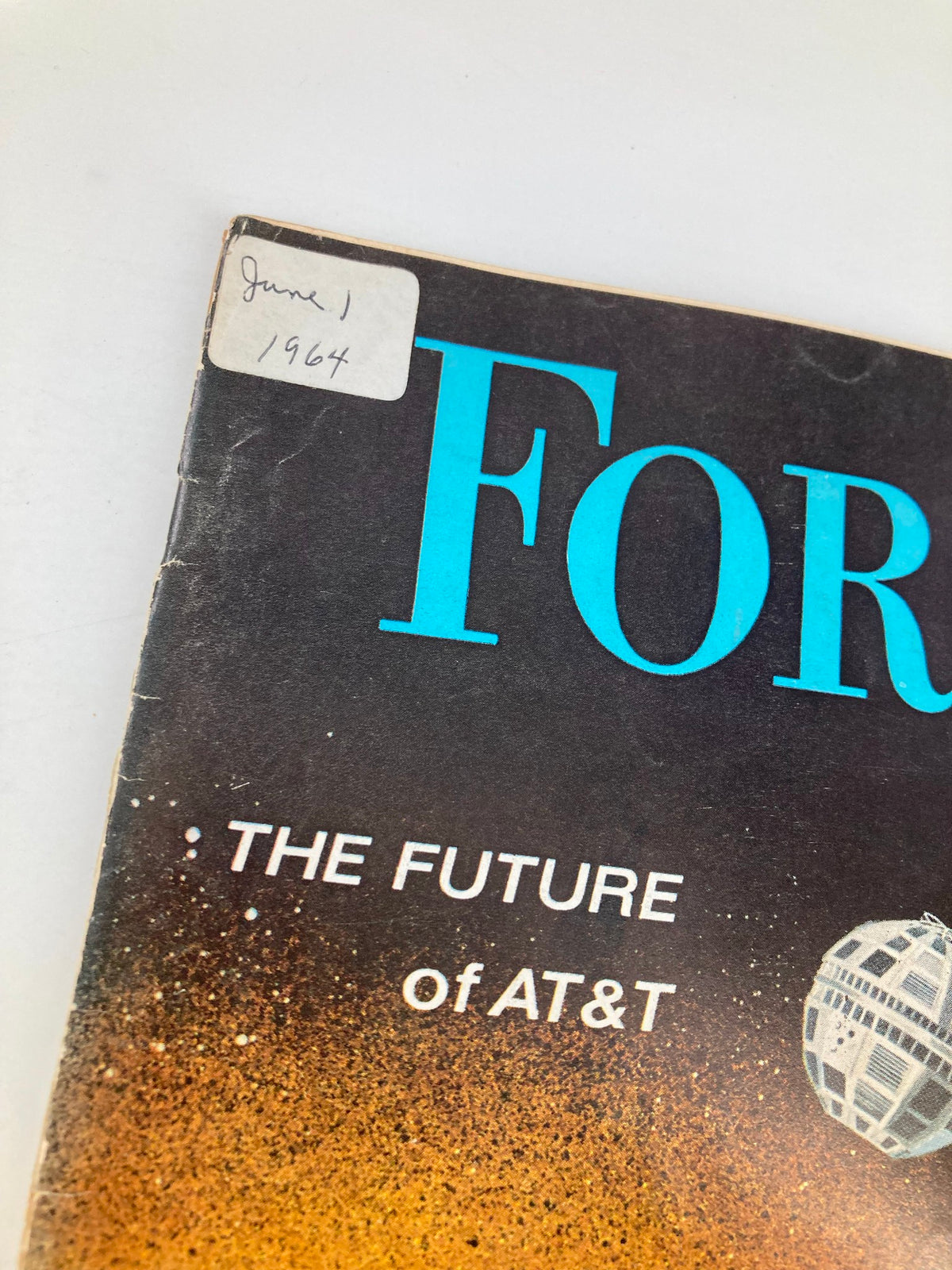 Cover detail of VTG Forbes Magazine June 1 1964 Fred R. Kappel The Future of AT&T showing publication date sticker.