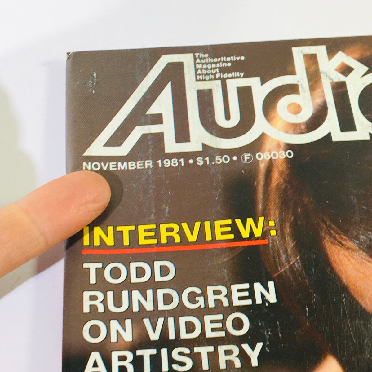 Detail of the November 1981 VTG Audio Magazine showing the interview section highlighting Todd Rundgren on video artistry.