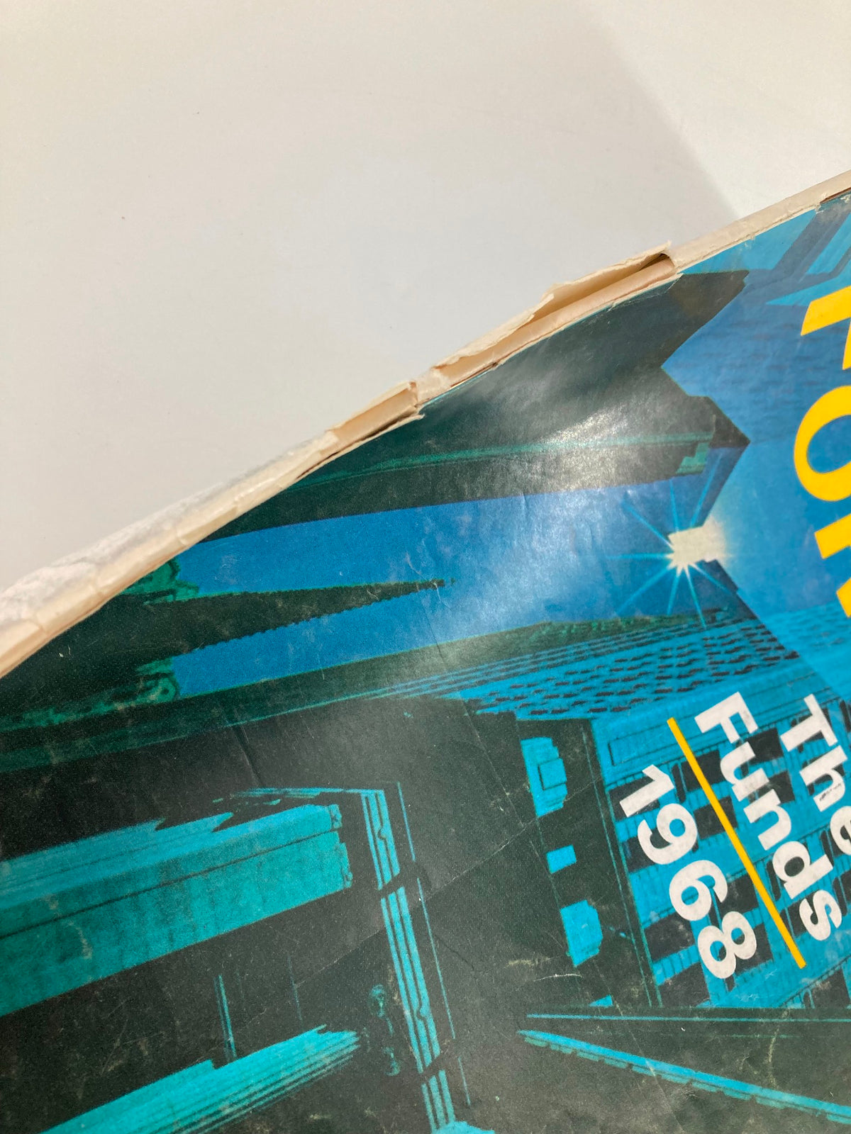 Close-up view of the VTG Forbes Magazine from August 15, 1968, highlighting the edge and detail of the cover featuring Wall Street's Money Managers and investment funds.