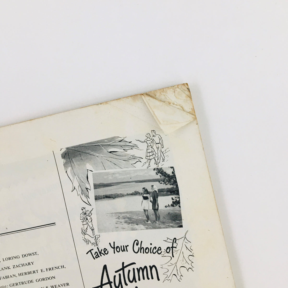 VTG Holiday Magazine September 1951 featuring a vintage illustration of people enjoying autumn activities.