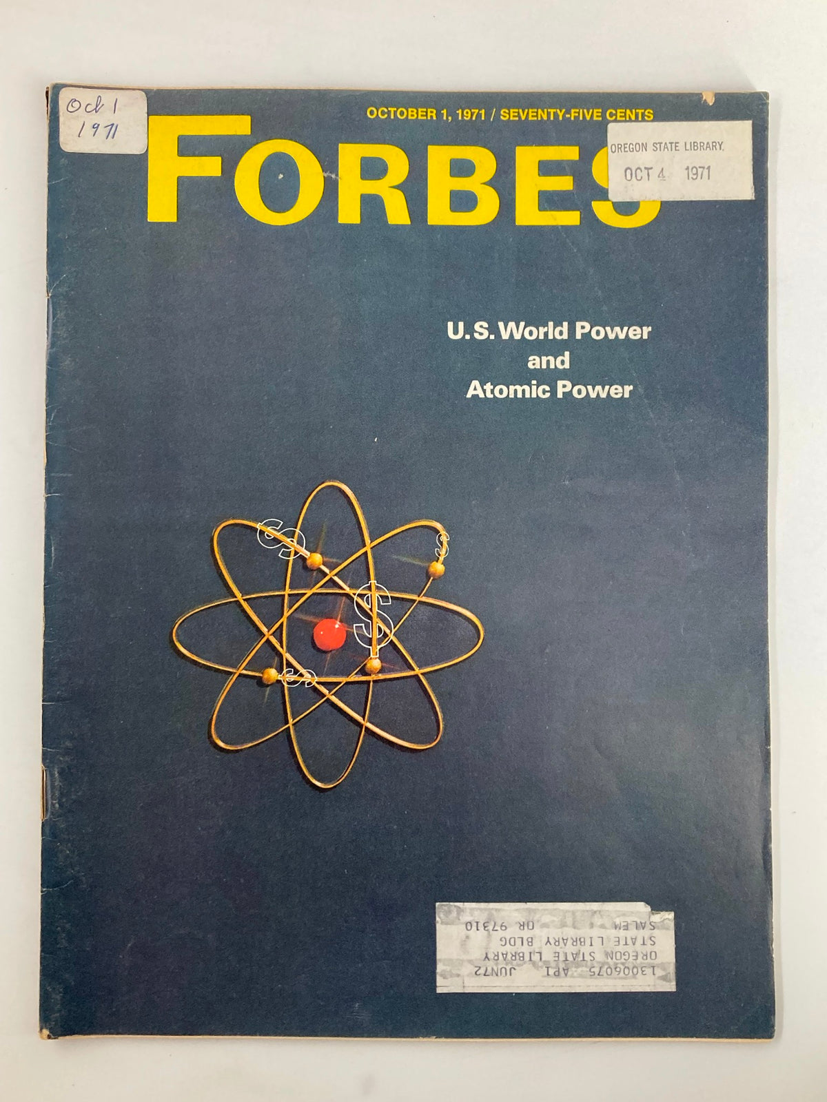 Vintage Forbes Magazine October 1 1971 U.S. World Power and Atomic Power