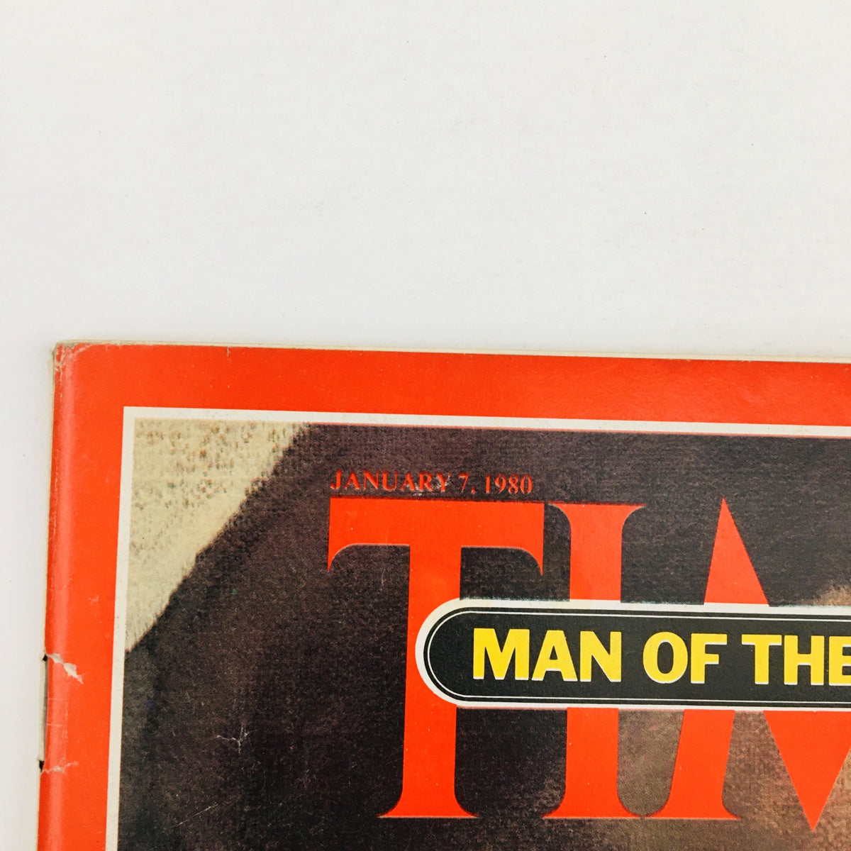 Cover of Time Magazine January 7, 1980, featuring the title 'MAN OF THE YEAR' along with the date and volume information. The magazine highlights Iranian leader Ruhollah Khomeini.