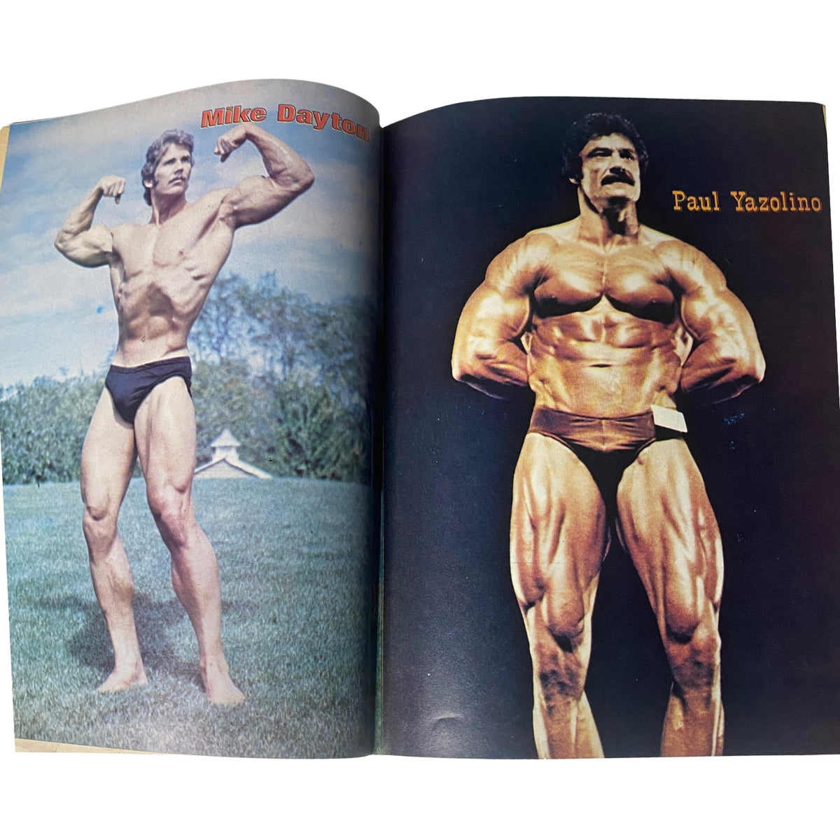 Muscle & Bodybuilder Magazine January 1981 featuring Mike Dayton and Paul Yazolino showcasing their impressive physiques in a color centerfold.