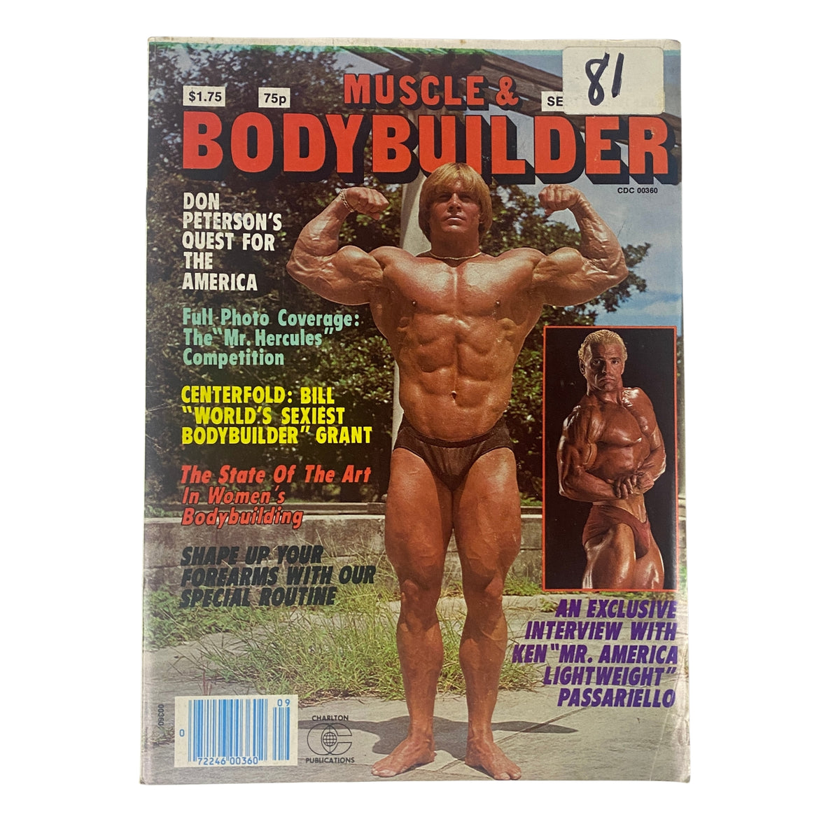 Muscle & Bodybuilder Magazine September 1981 cover featuring Don Peterson, showcasing his exceptional physique and highlighting bodybuilding articles.