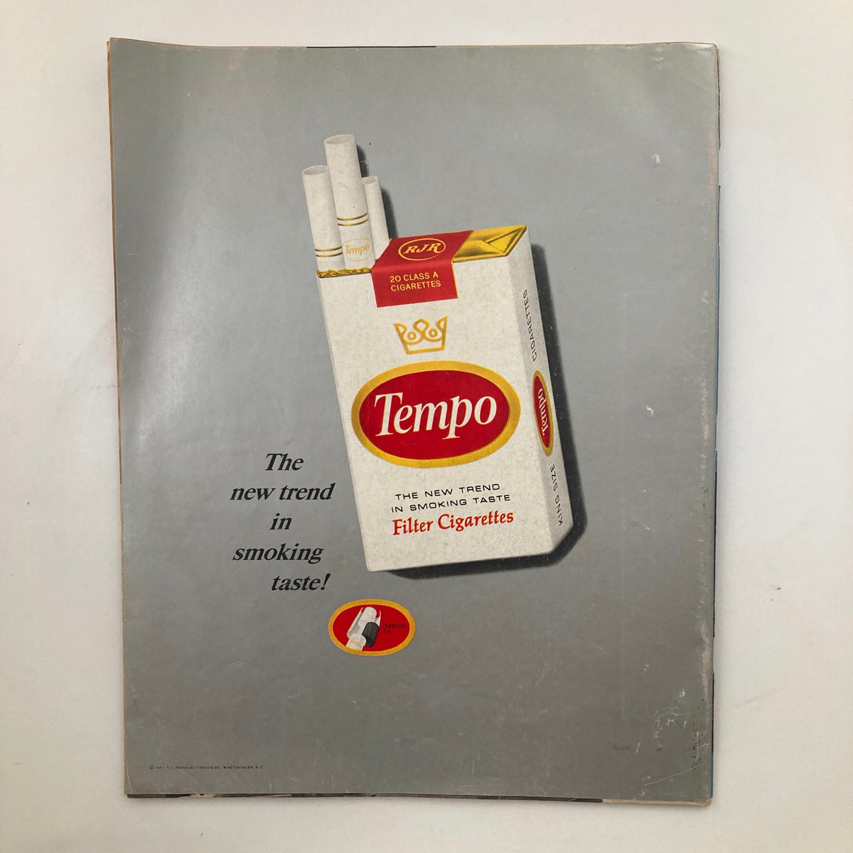 Back cover of VTG Look Magazine February 21 1967 showcasing an advertisement for Tempo cigarettes with stylish design and promotional text.