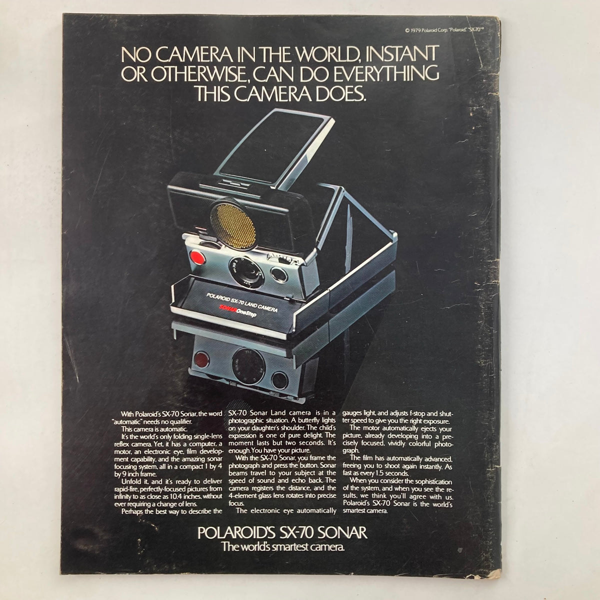 VTG Life Magazine September 1979 illustrating the Polaroid SX-70 Sonar camera with features and capabilities highlighted on the cover.