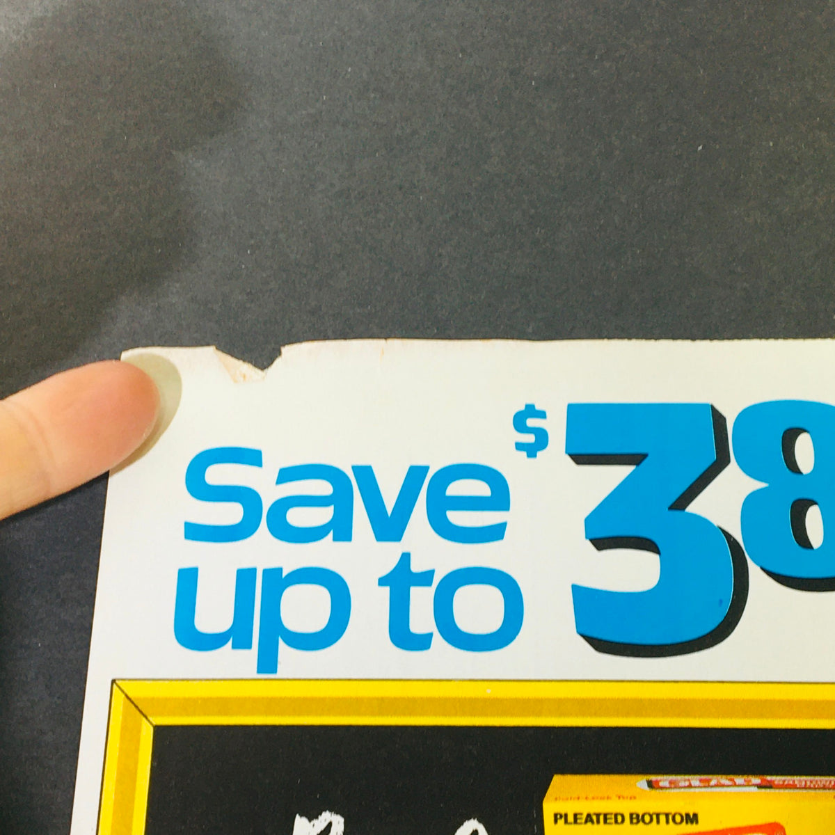 Close-up of VTG Retro 1983 Glad Back to School Money-Back Offer Sandwich Bags Ad Coupon highlighting the text 'Save up to $3.87' with minor edge wear.