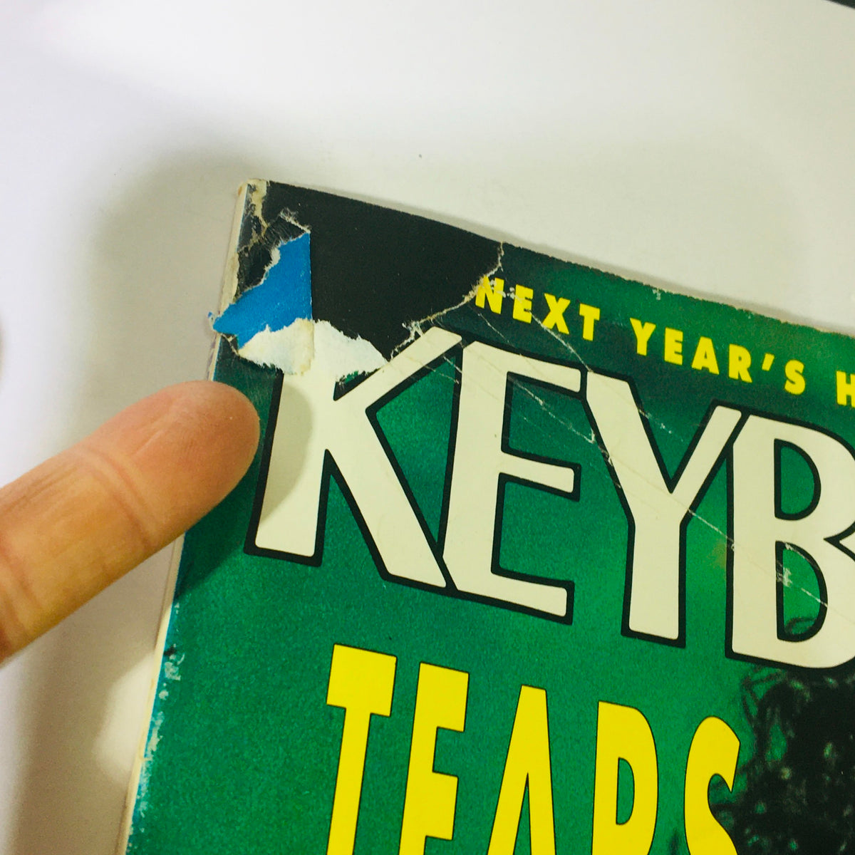 Cover corner of Keyboard Magazine April 1990 showing wear and tear, featuring the title and hints of its content including Tears for Fears.