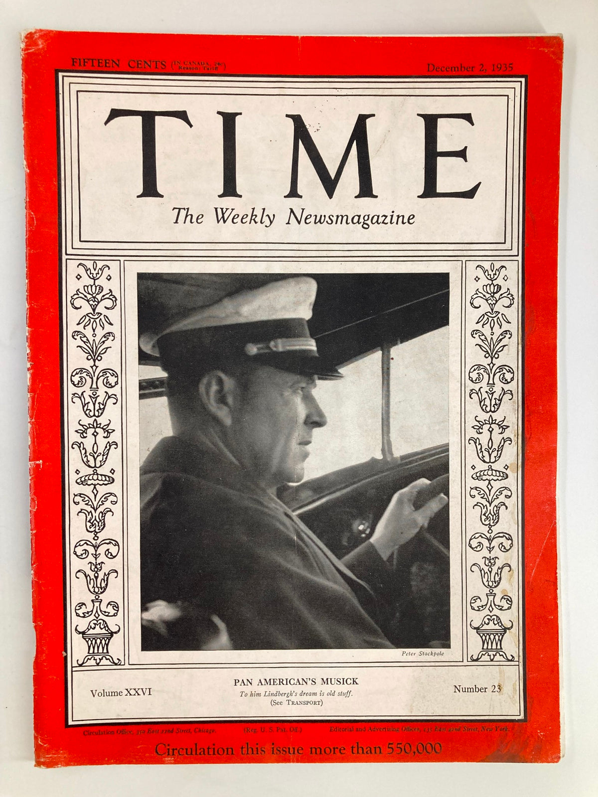 Time Magazine December 2 1935 Vol 26 No. 23 Pan American's Musick
