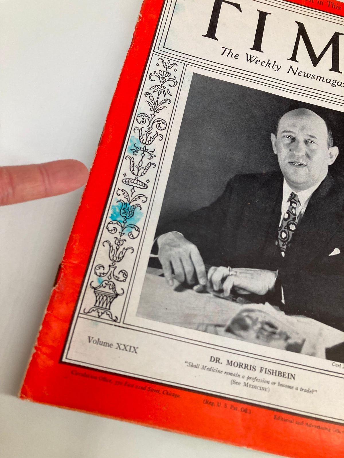 Vintage Time Magazine June 21 1937 Vol 29 No. 25 Dr. Morris Fishbein